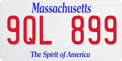 MA license plate 9QL899