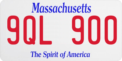 MA license plate 9QL900