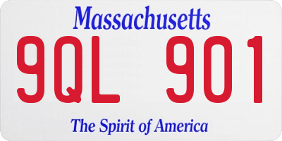 MA license plate 9QL901