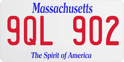 MA license plate 9QL902
