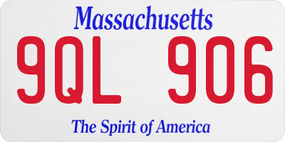MA license plate 9QL906