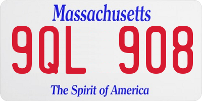 MA license plate 9QL908
