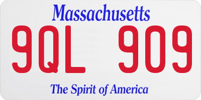 MA license plate 9QL909