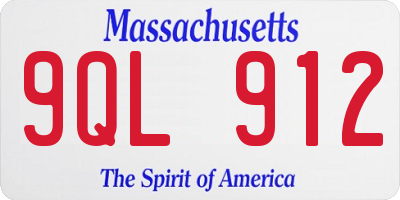 MA license plate 9QL912