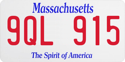 MA license plate 9QL915