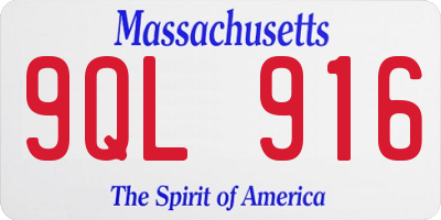 MA license plate 9QL916