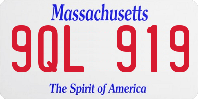 MA license plate 9QL919