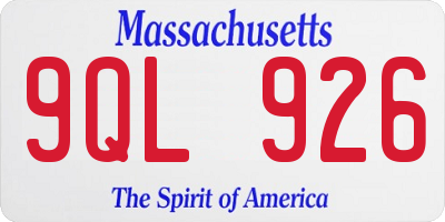 MA license plate 9QL926