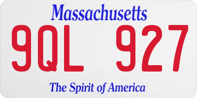MA license plate 9QL927