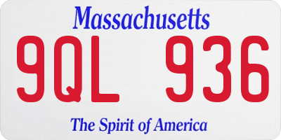 MA license plate 9QL936