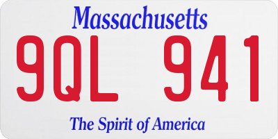 MA license plate 9QL941