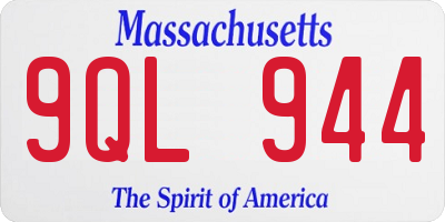 MA license plate 9QL944