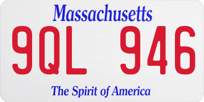 MA license plate 9QL946