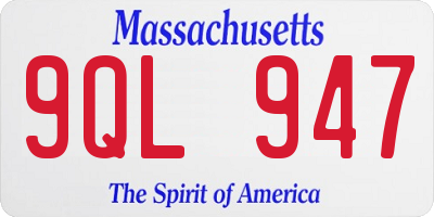 MA license plate 9QL947