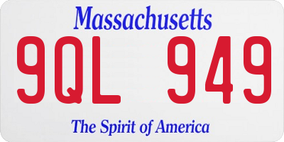 MA license plate 9QL949