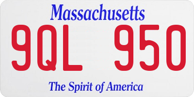 MA license plate 9QL950
