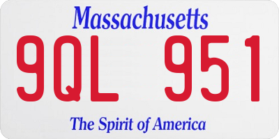 MA license plate 9QL951