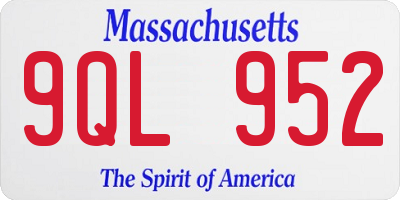 MA license plate 9QL952
