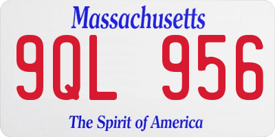 MA license plate 9QL956