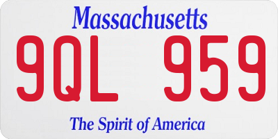 MA license plate 9QL959