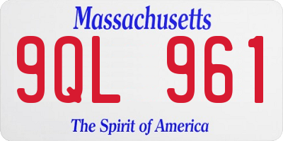 MA license plate 9QL961