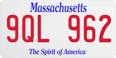 MA license plate 9QL962