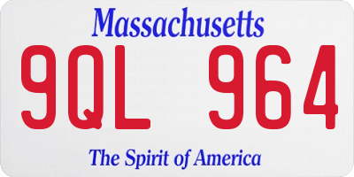 MA license plate 9QL964