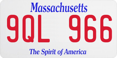 MA license plate 9QL966