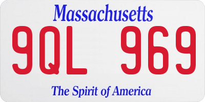 MA license plate 9QL969