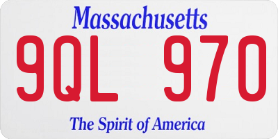 MA license plate 9QL970