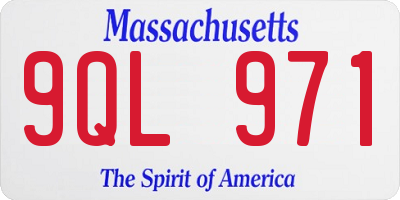 MA license plate 9QL971