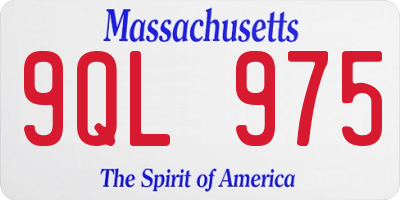 MA license plate 9QL975