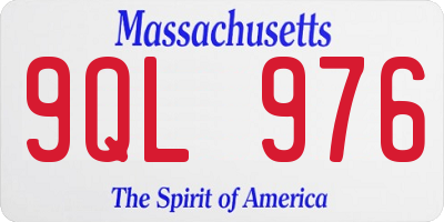 MA license plate 9QL976