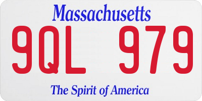 MA license plate 9QL979