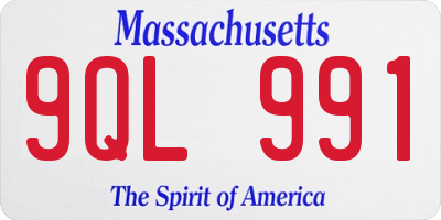 MA license plate 9QL991