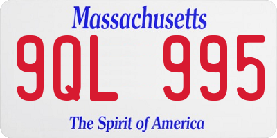 MA license plate 9QL995