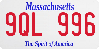 MA license plate 9QL996
