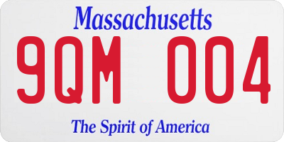 MA license plate 9QM004