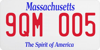 MA license plate 9QM005