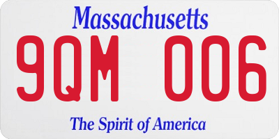 MA license plate 9QM006