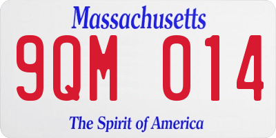 MA license plate 9QM014