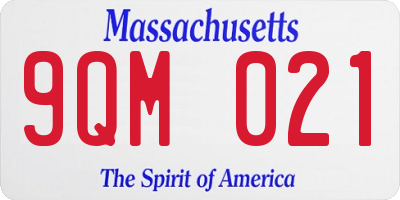 MA license plate 9QM021