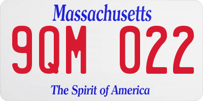 MA license plate 9QM022