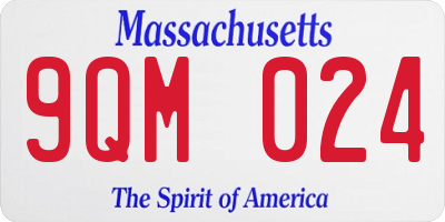 MA license plate 9QM024