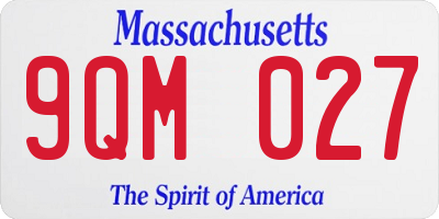 MA license plate 9QM027