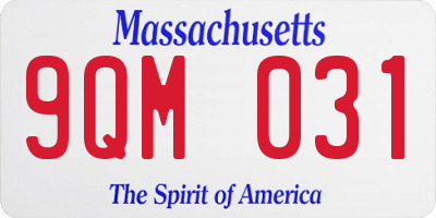 MA license plate 9QM031