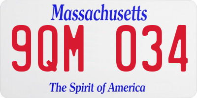 MA license plate 9QM034