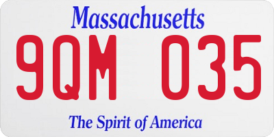 MA license plate 9QM035