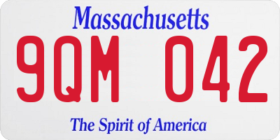 MA license plate 9QM042