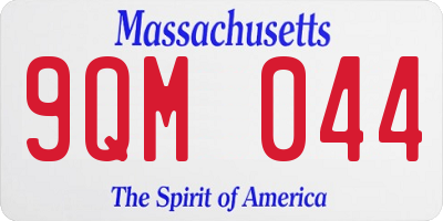 MA license plate 9QM044